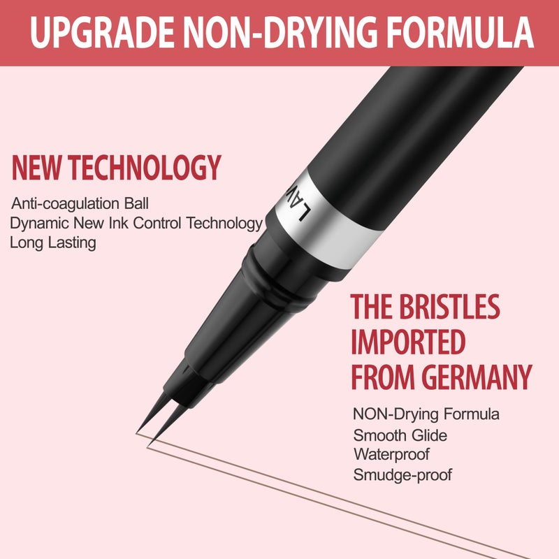 LAVONE Eyebrow Pencil, 2-in-1 Waterproof Eyebrow Pen, with 2 Tip Microblading Eyebrow Pencil and Ultra-Precise Brow Pencil, with Eyebrow Brush, Eyebrow Pencils for Women, Natural Hair-Like Brows - Taupe - Image 3